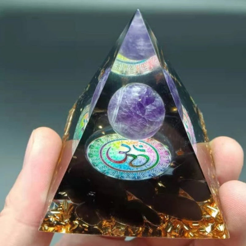 Pyramid Decoration Natural Crystal Gravel Energy Tower-7