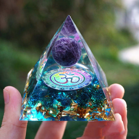 Pyramid Decoration Natural Crystal Gravel Energy Tower-8
