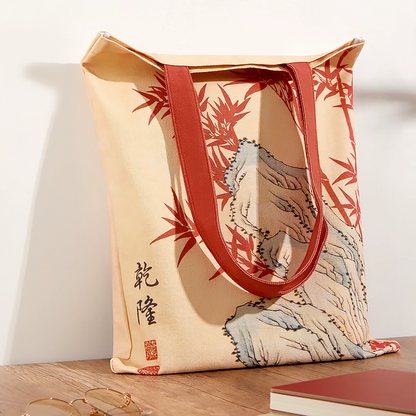 Red Bamboo Large Capacity Canvas Bag-2