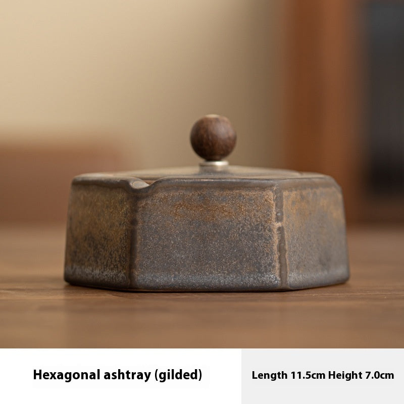 Retro Prevent Fly Ash Hexagonal Ashtray-6