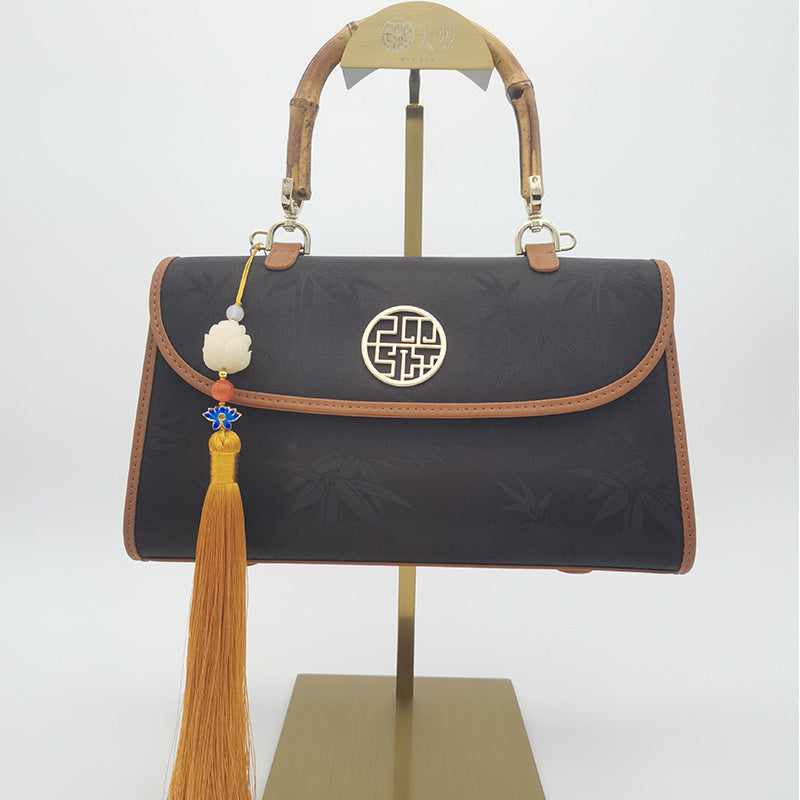 Retro Silk Bamboo Tassel Handbag-2