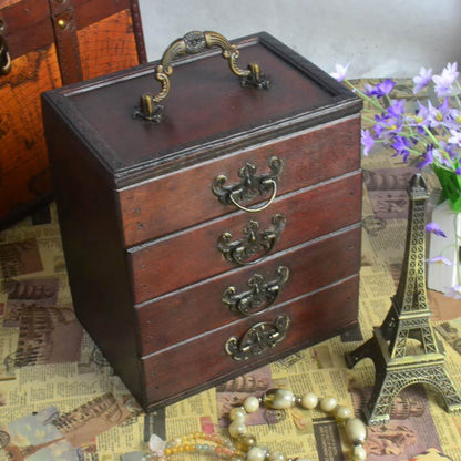 Retro Solid Wood Jewelry Storage Box-1