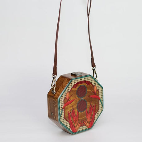 Retro Women Printed Shoulder Octagonal Bag Crossbody Bag-6