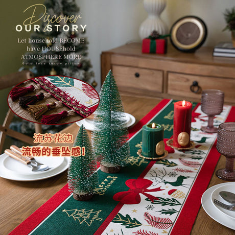 Christmas Decoration Table Runner – Festive Decoration for Holiday Dining & Living Room