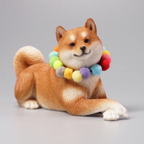 Simulation Horizontal Shiba Inu Car Decoration-4