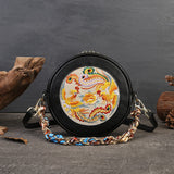 Small Round Bag Phoenix Embroidery Shoulder Bag-3