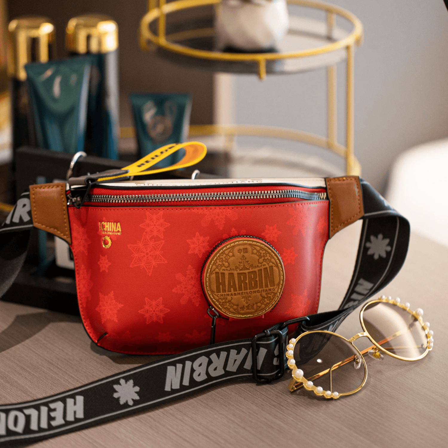 Snowflake Trendy Crossbody Bag Harbin City Limited Chest Bag-2