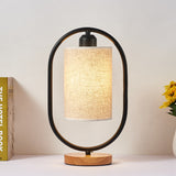 Solid Wood Fabric Retro Night Light-1