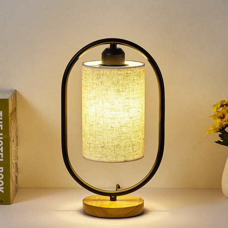 Solid Wood Fabric Retro Night Light-2