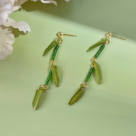 Summer Mori Style Fresh Leaves Earrings-2