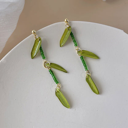 Summer Mori Style Fresh Leaves Earrings-4