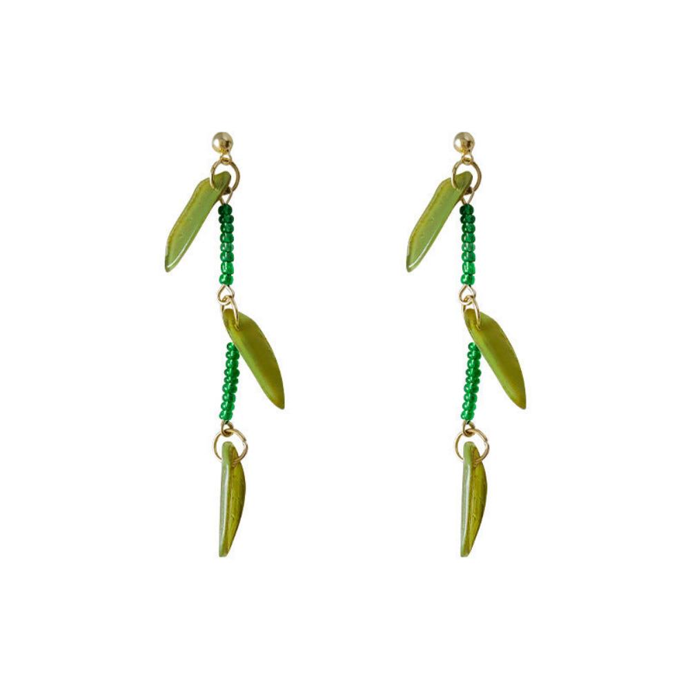 Summer Mori Style Fresh Leaves Earrings-5