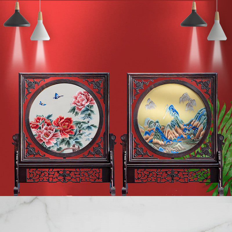 Suzhou Silk Hand Embroidery Art Handicraft Desktop Screen Ornaments-1