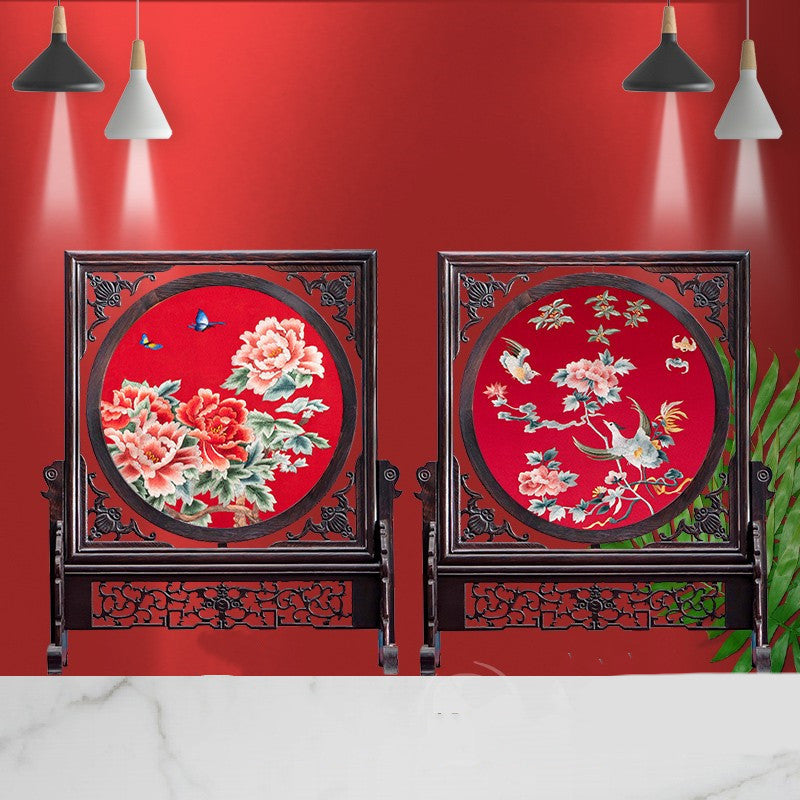 Suzhou Silk Hand Embroidery Art Handicraft Desktop Screen Ornaments-11