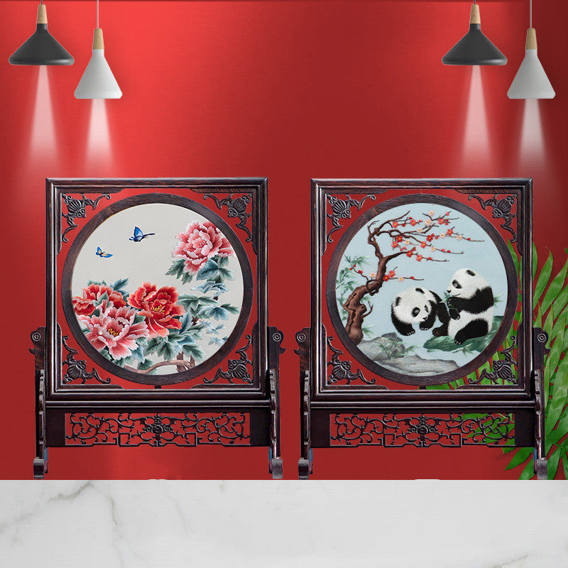 Suzhou Silk Hand Embroidery Art Handicraft Desktop Screen Ornaments-13