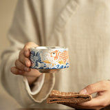 Tea Set Gift Set Hand Painted Koi Porcelain Silver Plated Master Cups-1