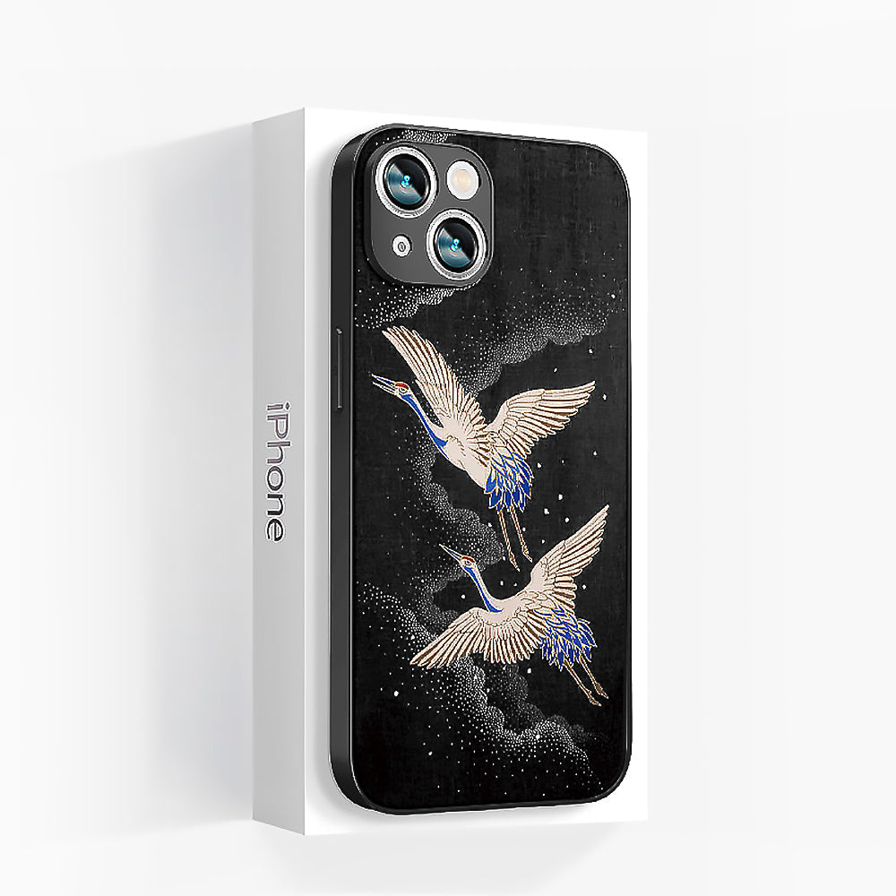Two Cranes iPhone Series MagSafe Magnetic Phone Case-1