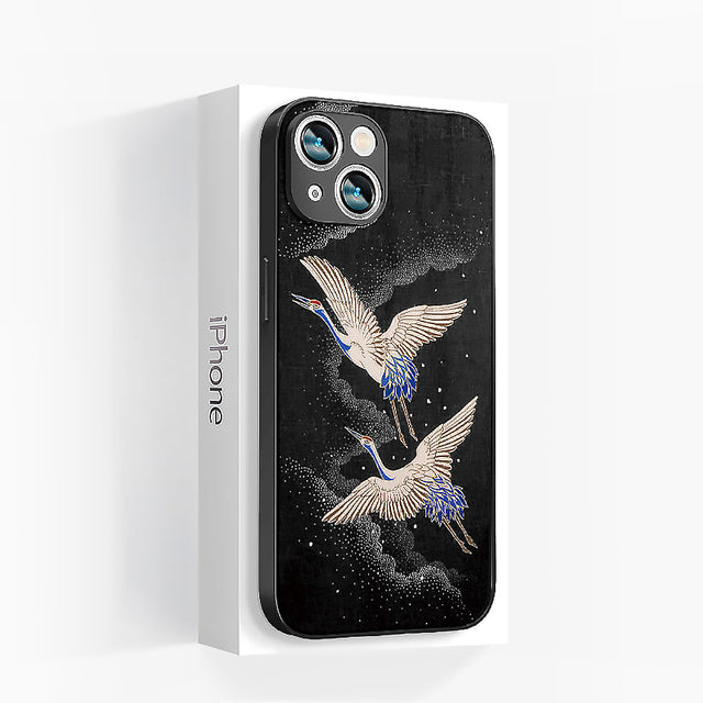 Two Cranes iPhone Series MagSafe Magnetic Phone Case-1
