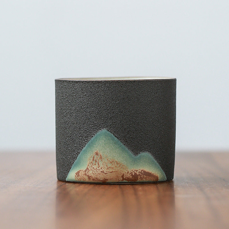 Vintage Stoneware Black Tea Cup Handmade Chinese Master Cup-3