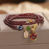 Natural Garnet Bracelet Female Bracelet Ethnic Style