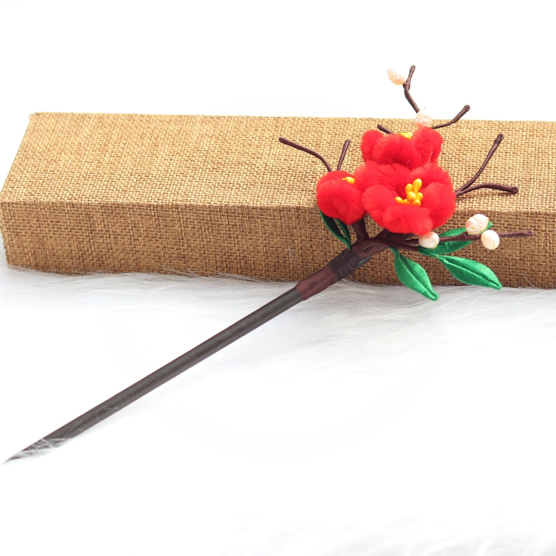 Classical Temperament Imitation Velvet Flower Plum Blossom Hairpin-4