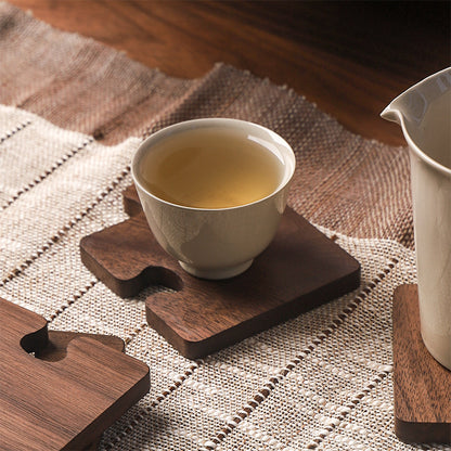 Walnut Coaster Solid Wood Log Teacup