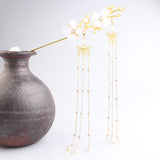 Alte Style Hair Accessoires Hanfu Pflaumenblütenzweig Quaste Haartapin weißer Blütenbohrer