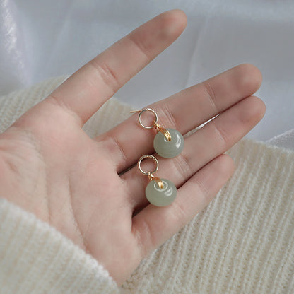 Peace Buckle Hetian Jade Women's Earrings