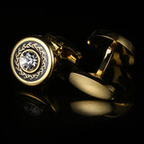 Round Gold French Style Men's Business Cufflinks