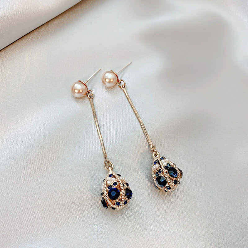 S925 Silver Needle Stud Earrings Women Long Tassel Earrings