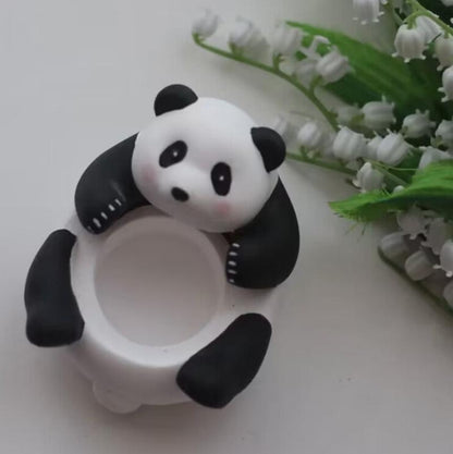 Cartoon Cute Panda Scented Candle Plaster Candle Holder-4