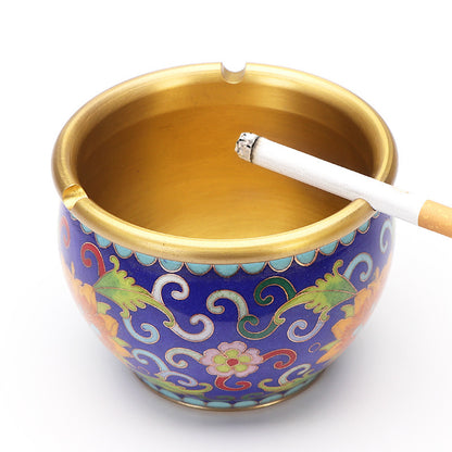 Enamel Color Pure Copper Ashtray Large Luxury Home Living Room Office