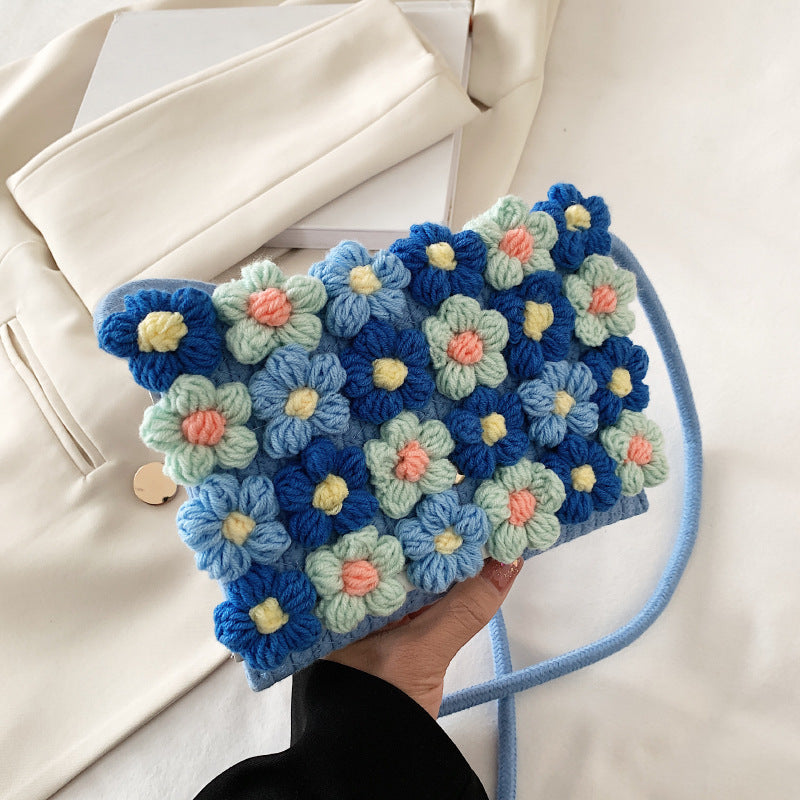 New Fashion Flower Shoulder Bag All-matching Western Style Small Square Bag