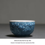 Xiangyun Embossed Tea Cup Kung Fu Master Ceramic Teacup-6