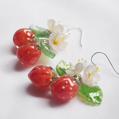 Women's Chinese Style Strawberry Daily Matching Earrings