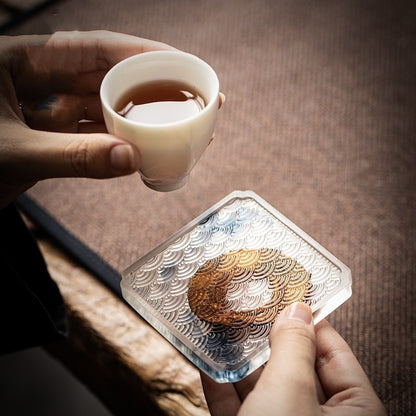 Creative handmade pine resin Chinese coaster