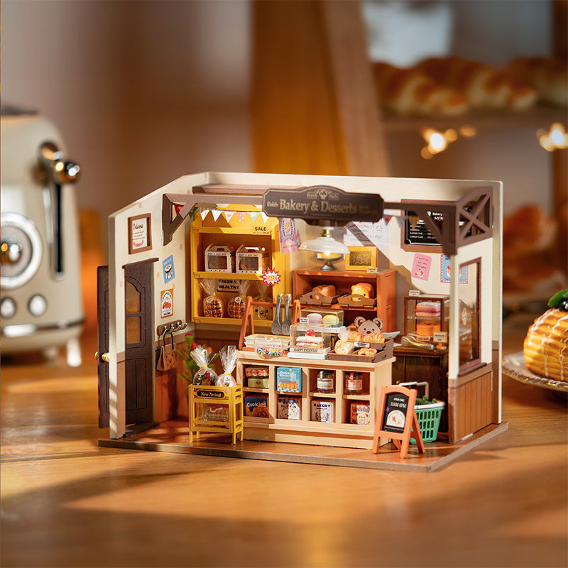 Beckas Backhaus DIY Miniatur House Children 3d Holzversammlung Spielzeug