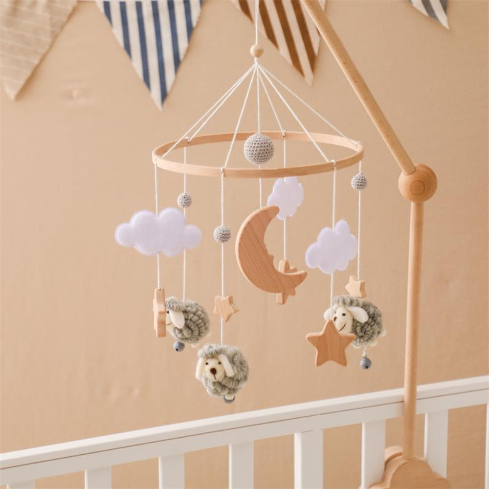 Felt Animal Baby Bed Bell Nordic Style Hand-eye Coordination Crib Hanging Ornament