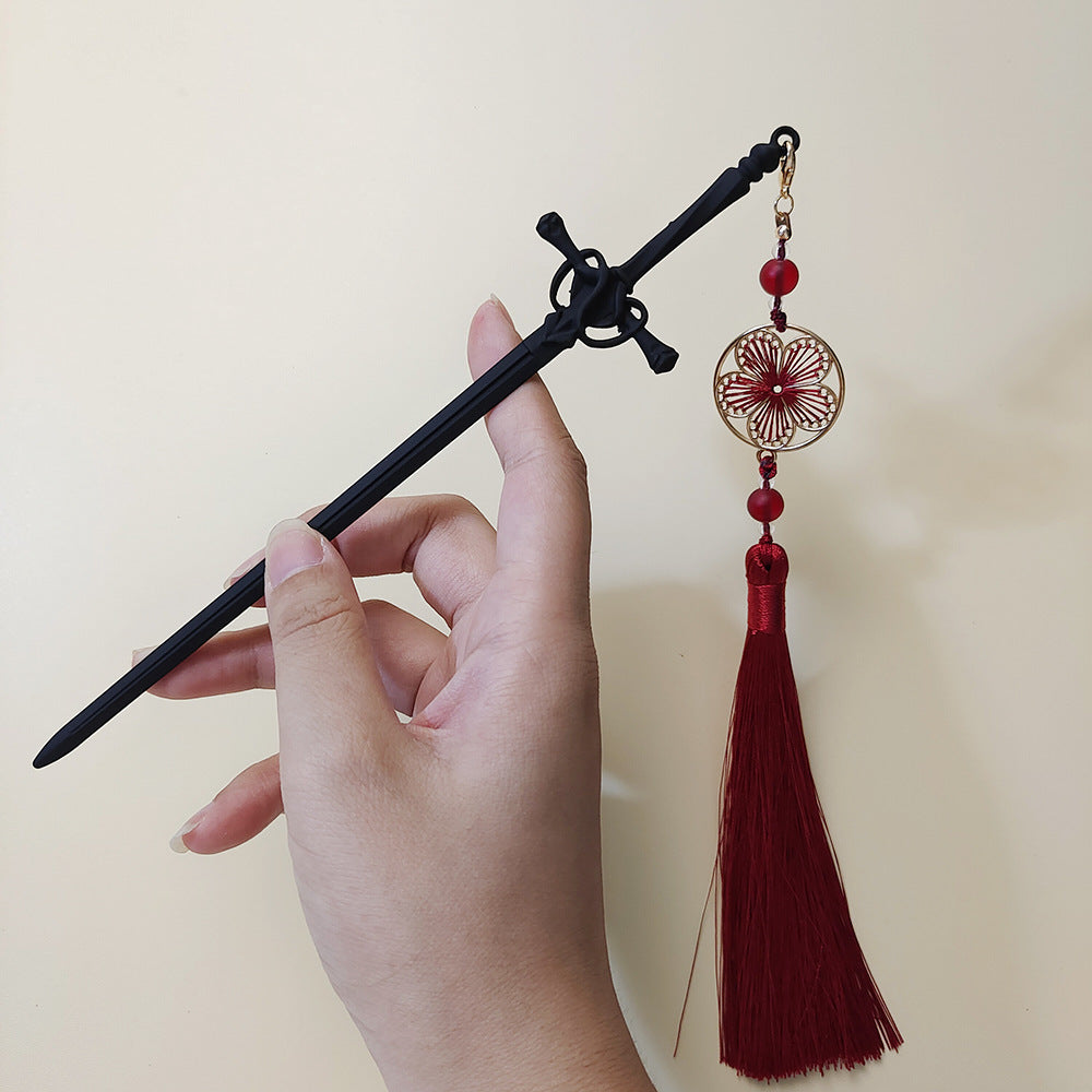 Sword Hairpin Tassel Hairpin Updo Chinese Ancient Style Clothing Accessories Modeling Headdress Hairpin