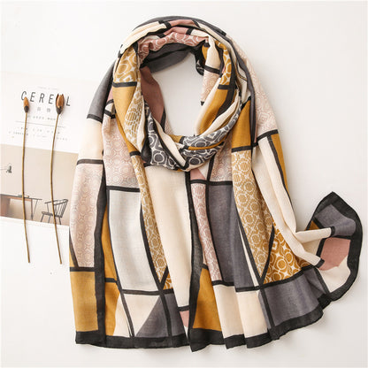 Shawl Autumn And Winter Warm British Plaid Korean Style Scarf Dual-use