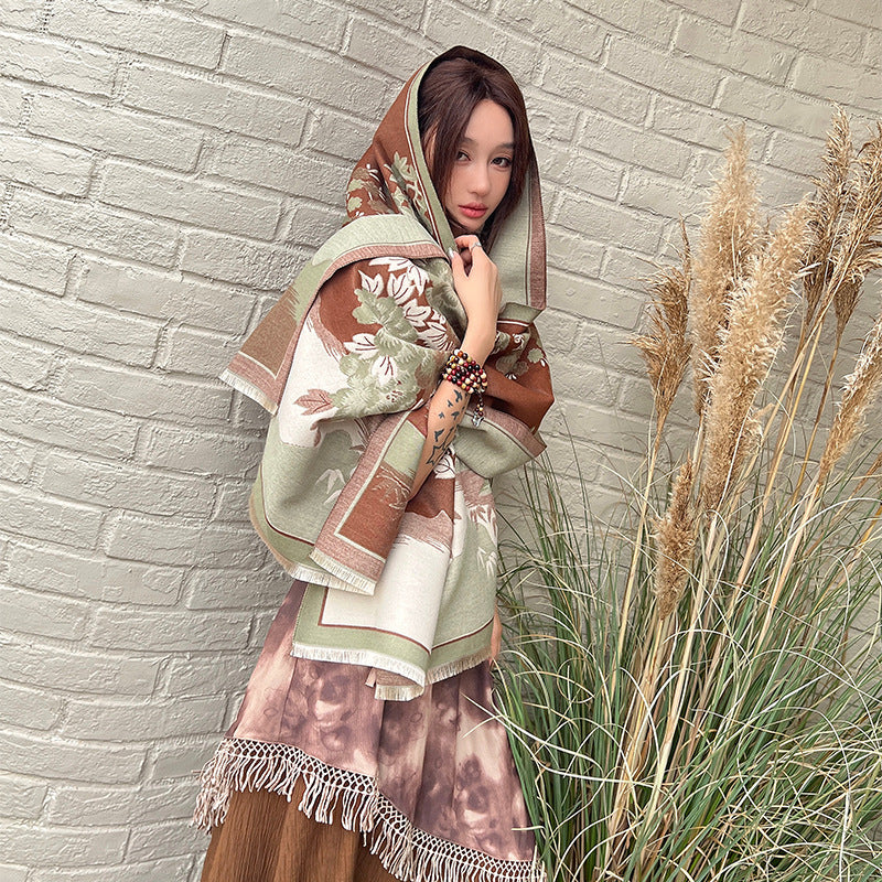 Autumn and Winter New Chinese Style Artificial Cashmere Scarf