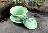 Hand Painted Celadon Kung Fu Tea Set Suit Tea Bowl Tureen