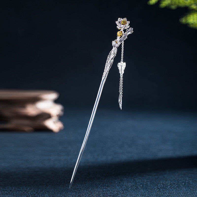 Ancient Style Twelve Flower Gods Sterling Silver Hairpin-7