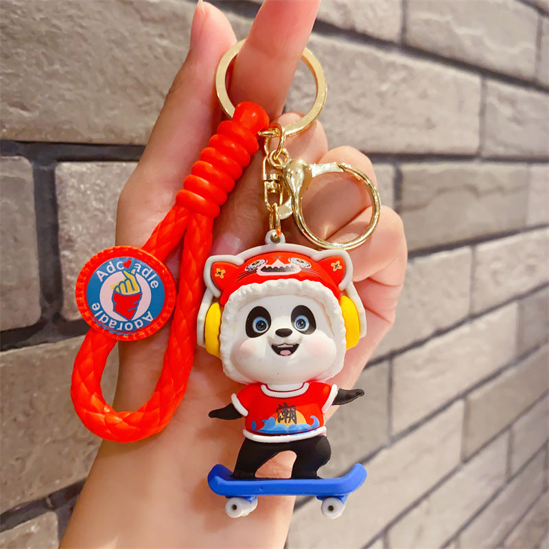 China Fashion Face Changing Panda Doll Keychain-6