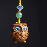 Ebony Owl Pendant Phone Keychain