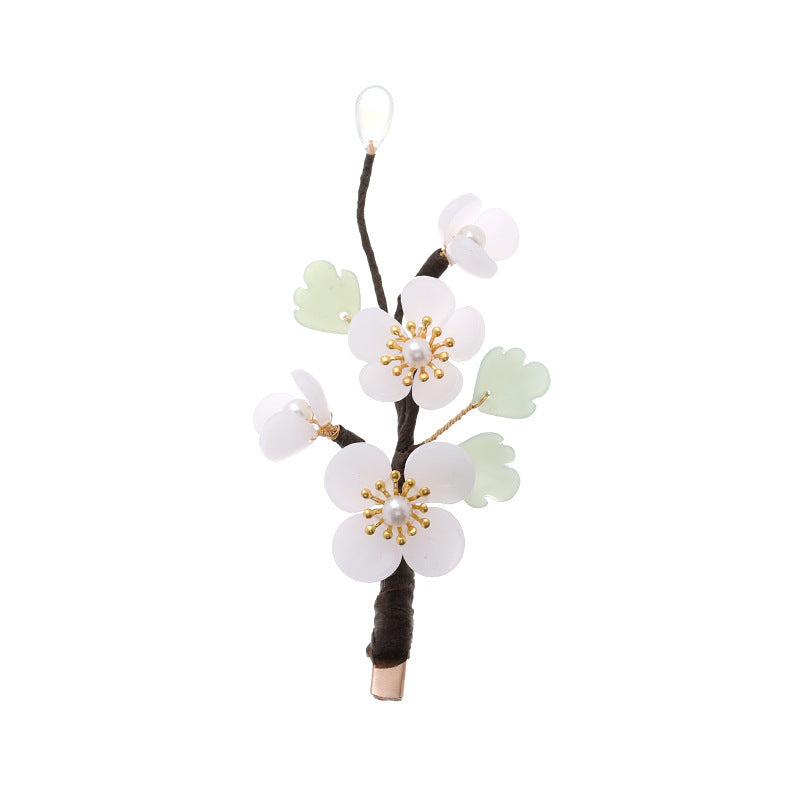 New Hairpin Side Hair Decoration Jade Flowers