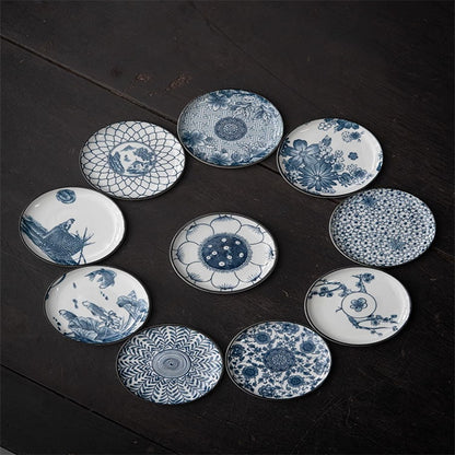 Blue And White Porcelain Teacup Mat Round Heat Proof Mat Household Tea Mat