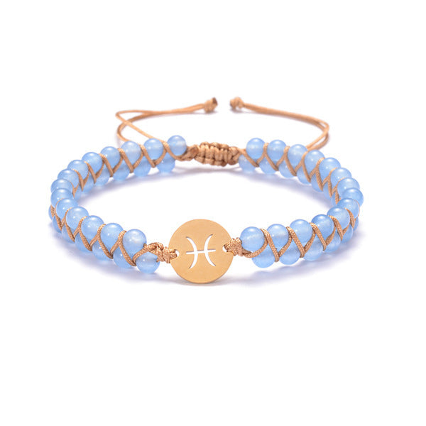 Constellations Handwoven Natural Agate Bracelet