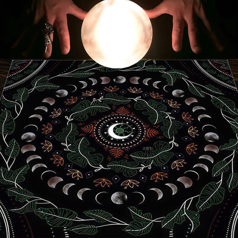 Tarot Table Cloth Moon Sun Lucky Tree Flannel Tablecloth-25