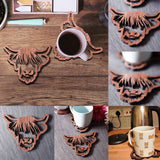 Personalized Gifts Coaster Highland Cow Hollow Wooden Coasters